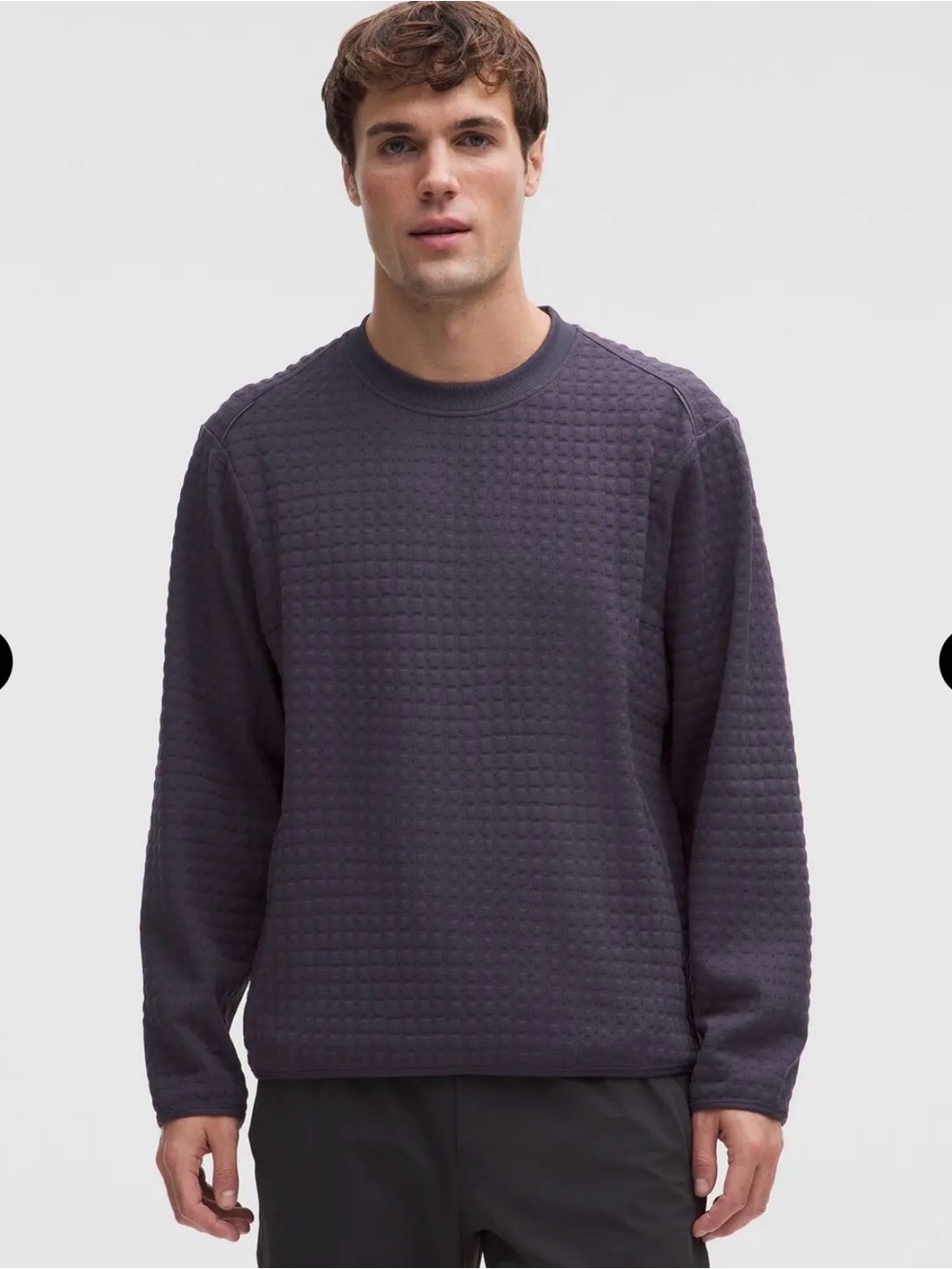 lululemon athletica Men's Quilted Crewneck Sweater - Dark Charcoal